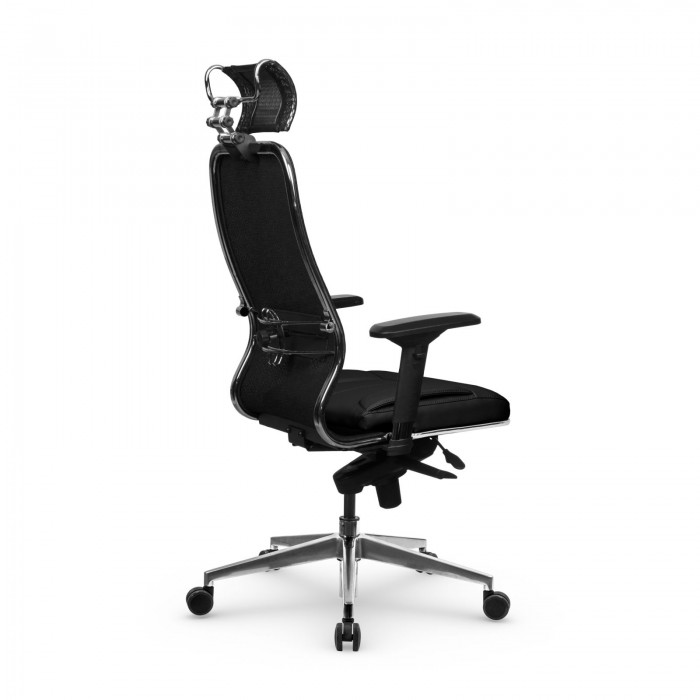 Кресло Samurai SL-3.041 MPES сетка/кожа, черный плюс купить со скидкой