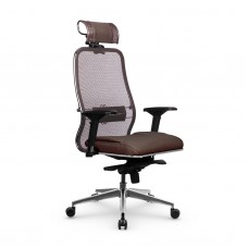 Кресло Samurai SL-3.041 MPES сетка/кожа, светло-коричневый 
