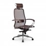 Кресло Samurai S-2.041 MPES сетка/кожа, темно-коричневый купить со скидкой