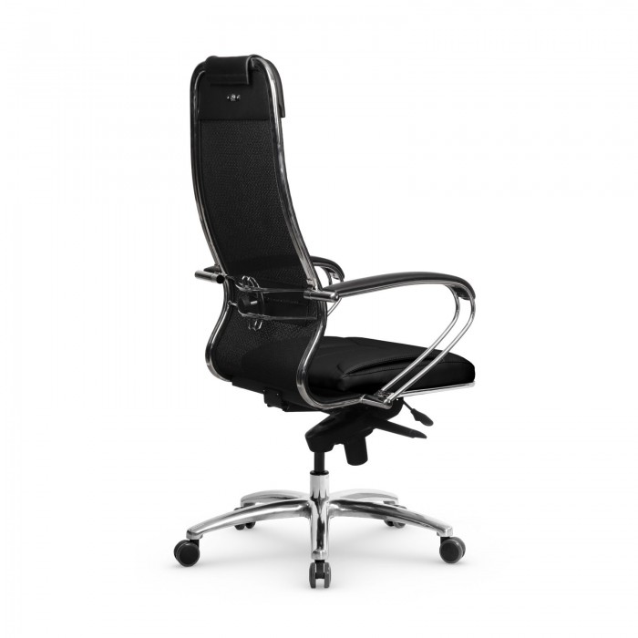 Кресло Samurai SL-1.04 MPES сетка/кожа, черный купить со скидкой