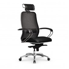 Кресло Samurai SL-2.04 MPES сетка/кожа, черный плюс 