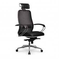 Кресло Samurai SL-2.041 MPES сетка/кожа, черный плюс 