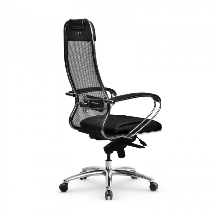 Кресло Samurai SL-1.04 MPES сетка/кожа, черный плюс купить со скидкой