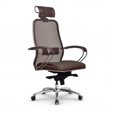Кресло Samurai SL-2.04 MPES сетка/кожа, светло-коричневый 