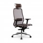 Кресло Samurai S-3.041 MPES сетка/кожа, темно-коричневый купить со скидкой
